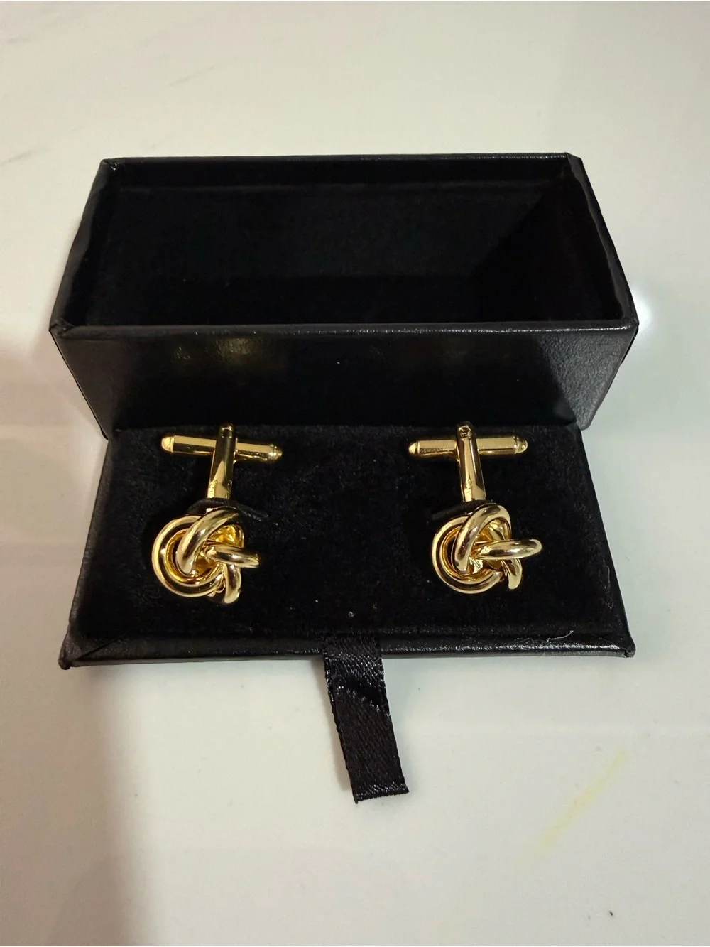 Gold Tone Knot Cufflinks for Men